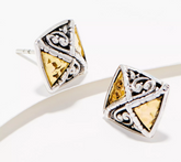 Artisan Crafted by Robert Manse Sterling & 18K Scrollwork Stud Earrings